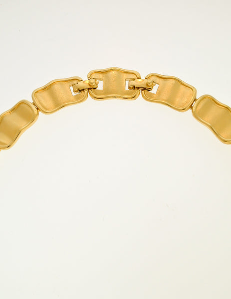 Monet Vintage Gold Modernist Necklace