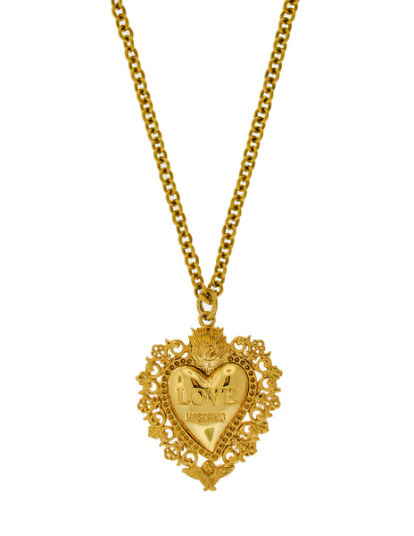 Love Moschino Vintage Gold Sacred Heart Necklace