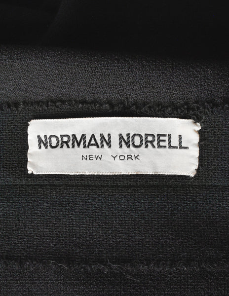 Norman Norell Vintage Black Wool Shift Dress