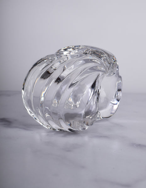 Patricia von Musulin Vintage Iconic Massive Clear 'Bow' Motif Chunky Hand Carved Lucite Cuff Bracelet