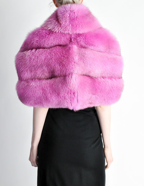 Amarcord Recycled Hot Pink Fox Fur Stole