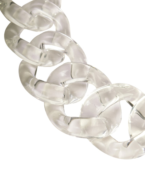 Early PONO by Joan Goodman Clear Italian Resin Chunky Chain Necklace