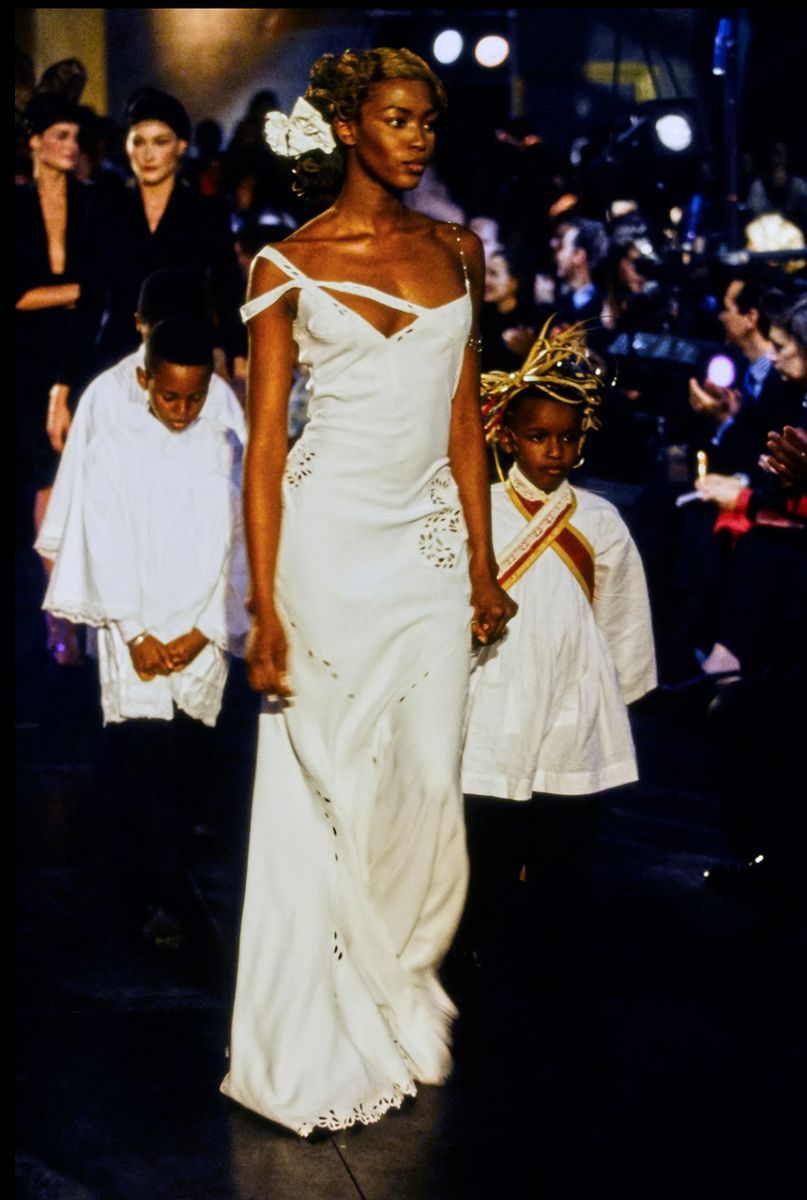 John galiano ワンピース John Galliano Vintage SS 1996 EXCEPTIONAL Black Embridered Eyelet