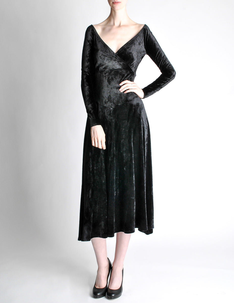 tadashi black dress Vintage Crushed Velvet Midi – Amarcord Vintage Fashion Nicole Phillip Black Bean and Corn Shoe size:45 skimming gown is designed