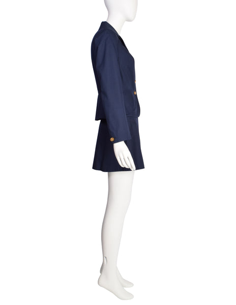 Vivienne Westwood Vintage SS 1993 Iconic Navy Blue Bettina Jacket Mini Skirt Suit