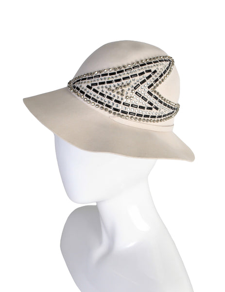 Frank Olive Vintage Embellished Hat
