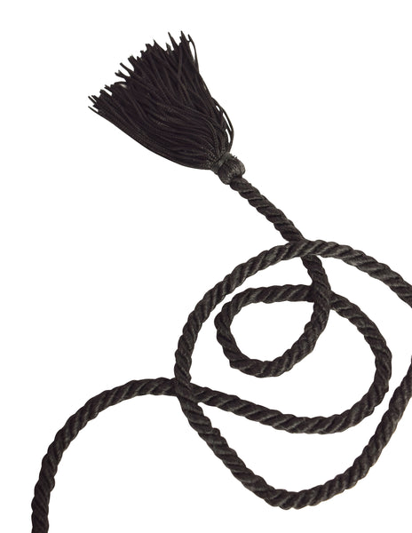 Yves Saint Laurent Vintage 1983 Black Red Gold Cabochon Pendant Rope Necklace