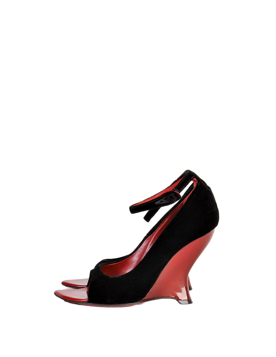 Red and black wedge heels outlet