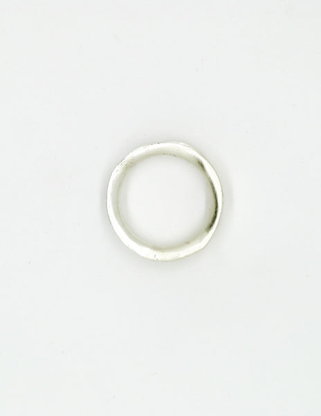 YSL Vintage Silver Carved Artisan Ring