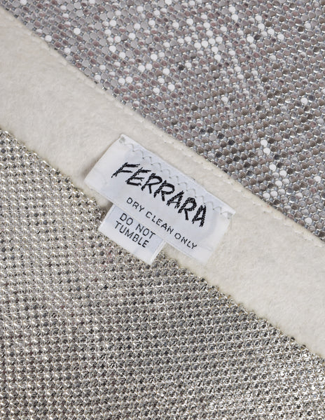Ferrara Vintage Silver Metal Mesh Draping Halter Top