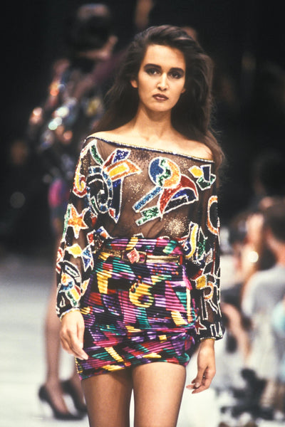 Gianni Versace Vintage AW 1989 COUTURE Sparkly Beaded Embellished Circus Top