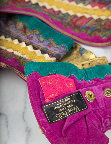 Maddalena Marconi Vintage Artisanal Brass and Suede Belt