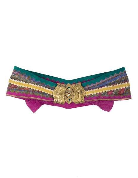 Maddalena Marconi Vintage Artisanal Brass and Suede Belt