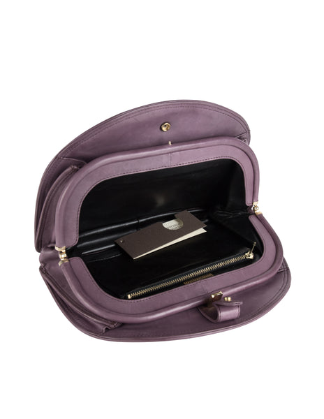 Bottega Veneta Vintage Pale Purple Woven Intrecciato Leather Half Moon Clutch Bag