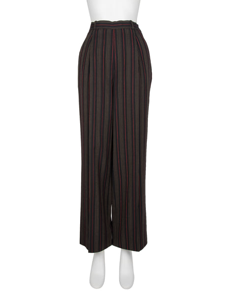 Christian Dior by Gianfranco Ferre Vintage AW 1994 Black Red Striped Jacket and Pant Suit