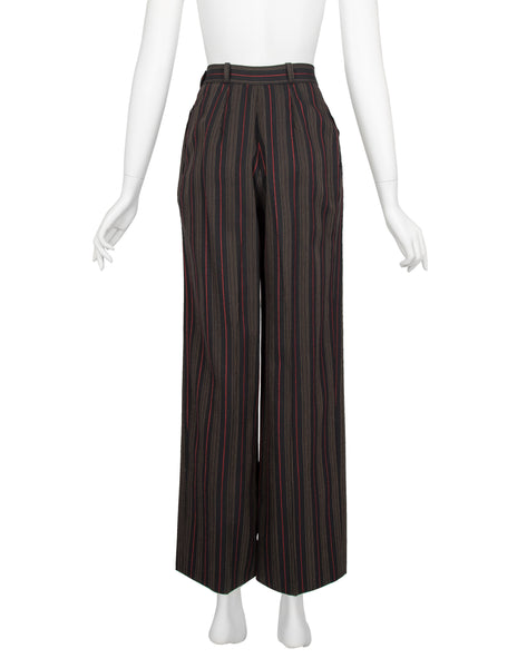 Christian Dior by Gianfranco Ferre Vintage AW 1994 Black Red Striped Jacket and Pant Suit