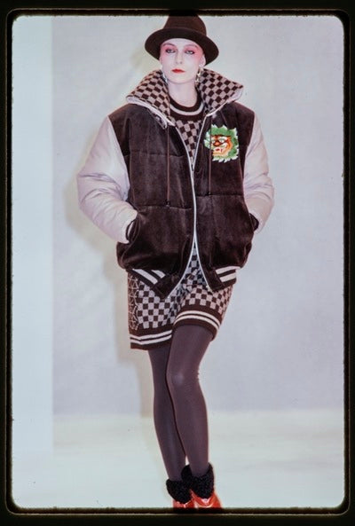 Kansai Yamamoto Vintage AW1981 Brown Corduroy Knit Embroidered Kansai Yamamoto Vintage AW1981 Brown Corduroy Knit Embroidered