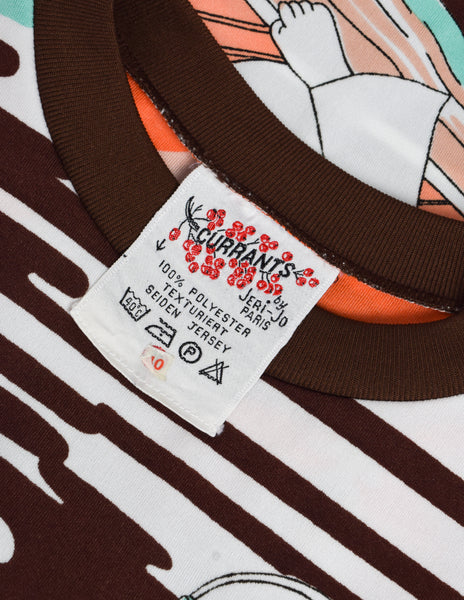 Currants by Jeri Jo Vintage 1970s Fisherman Novelty Print Jersey Top