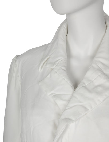 Comme des Garcons Vintage AW 2005 White Wrinkled Double Breasted Jacket