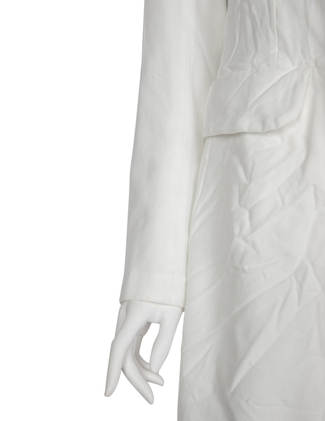 Comme des Garcons Vintage AW 2005 White Wrinkled Double Breasted Jacket