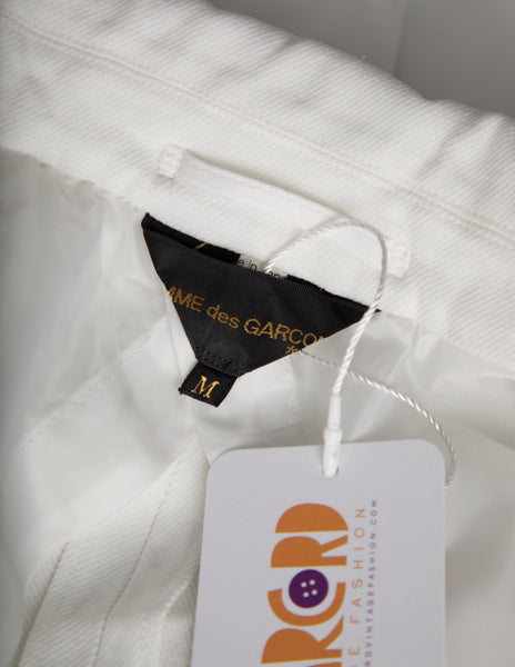Comme des Garcons Vintage AW 2005 White Wrinkled Double Breasted Jacket