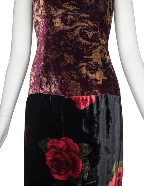Dolce & Gabbana Vintage AW 1994 Iconic Patchwork Velvet Dress