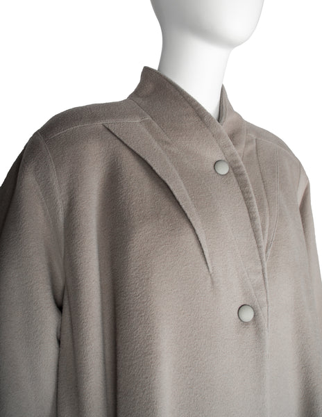 Thierry Mugler Vintage AW 1986 Taupe Wool Swing Coat