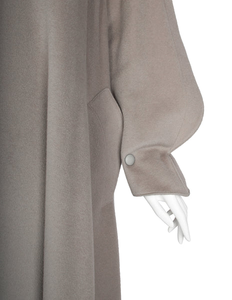 Thierry Mugler Vintage AW 1986 Taupe Wool Swing Coat
