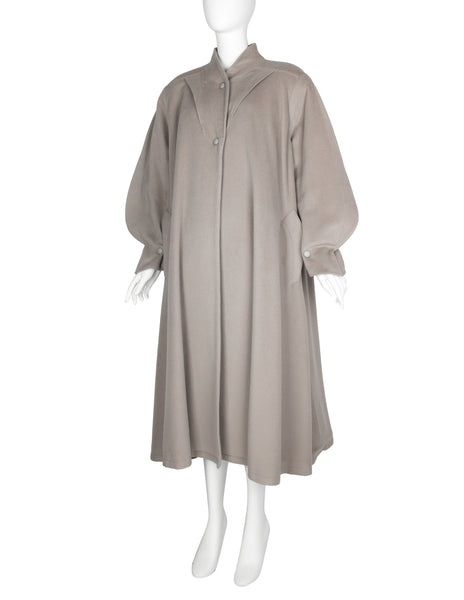 Thierry Mugler Vintage AW 1986 Taupe Wool Swing Coat