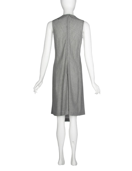 Comme des Garcons Vintage SS 1995 Grey Scalloped Cropped Jacket and Dress Ensemble