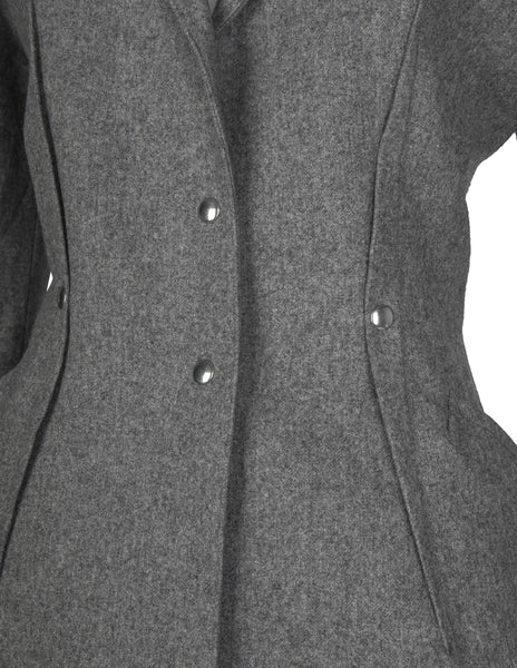 Thierry Mugler Vintage Early 1980s Grey Wool Jacket and Skirt Suit