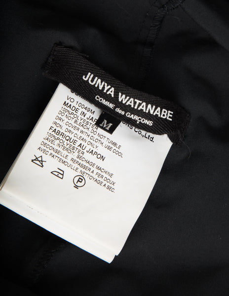Junya Watanabe Vintage SS 2000 Rhinestone Trim Layered Collar Black A-Line Mini Dress
