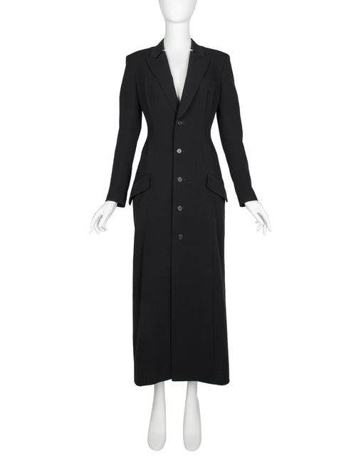 Yohji Yamamoto Vintage AW 1994 Black Wool Gabardine Tailored Coat