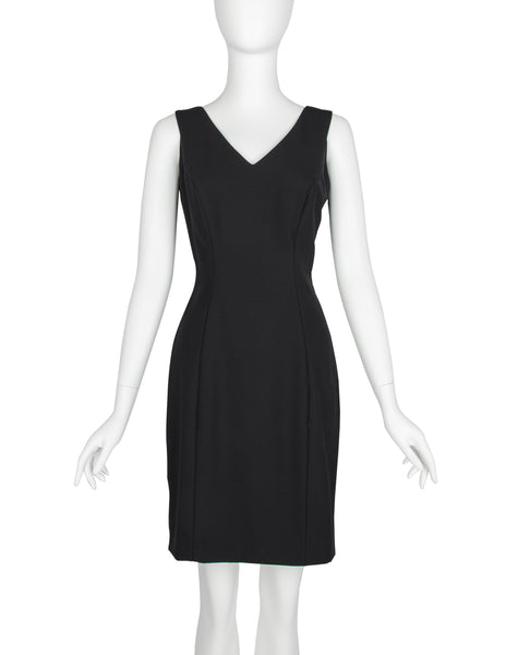 John Galliano Vintage SS 1998 Black Gathered Jacket and LBD Sheath Dress Ensemble
