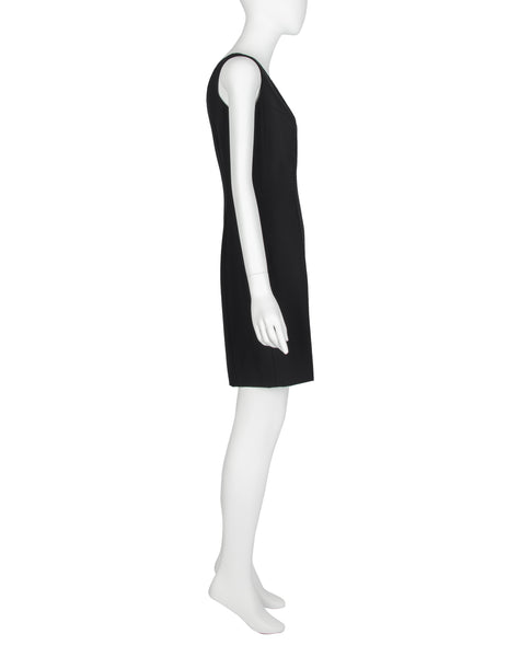 John Galliano Vintage SS 1998 Black Gathered Jacket and LBD Sheath Dress Ensemble