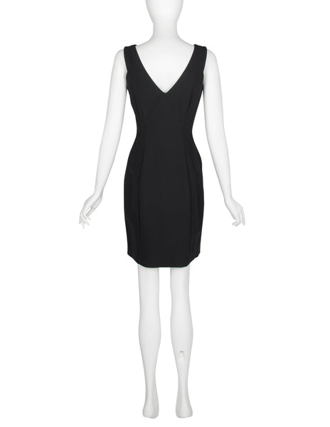 John Galliano Vintage SS 1998 Black Gathered Jacket and LBD Sheath Dress Ensemble