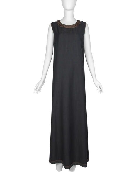 Maison Martin Margiela Vintage AW 1999 Black and Brown Deconstructed Maxi Dress
