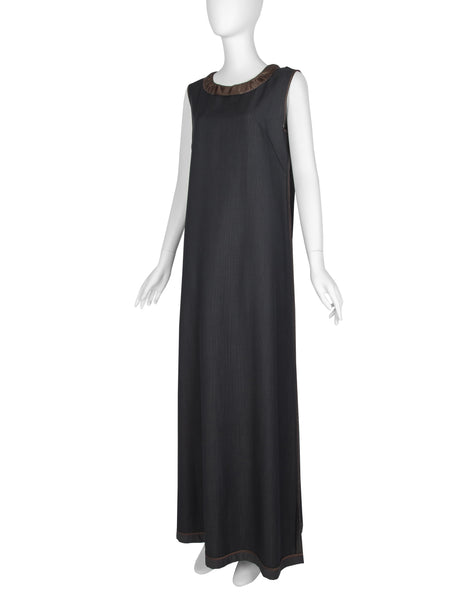 Maison Martin Margiela Vintage AW 1999 Black and Brown Deconstructed Maxi Dress