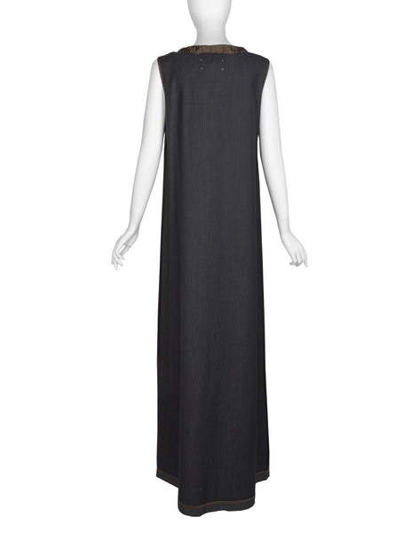 Maison Martin Margiela Vintage AW 1999 Black and Brown Deconstructed Maxi Dress