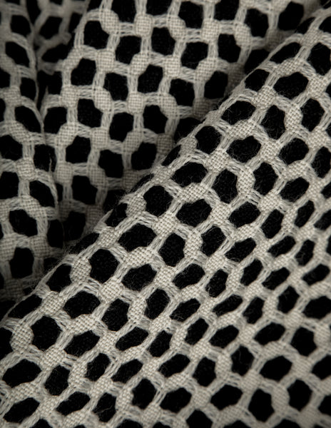 Karl Lagerfeld Vintage 1990s Black and Ivory Mosaic Tweed Coat