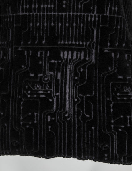 Jean Paul Gaultier Vintage AW 1995 Cyber Collection Velvet Burnout Circuit Board Top