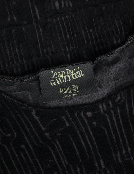 Jean Paul Gaultier Vintage AW 1995 Cyber Collection Velvet Burnout Circuit Board Top