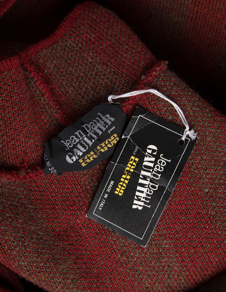 Jean Paul Gaultier Vintage AW 1986 'Russian Constructivist' Collection Wrestler Number 2 Striped Sweater