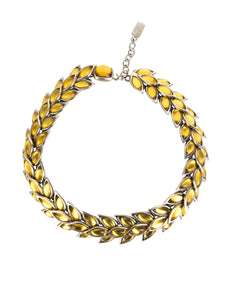 Yves Saint Laurent Vintage Silver and Citrine Wheat Wreath Necklace