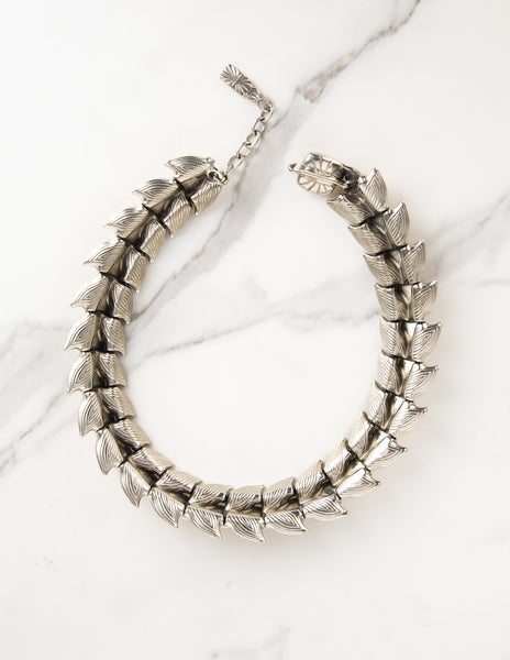 Yves Saint Laurent Vintage Silver and Citrine Wheat Wreath Necklace
