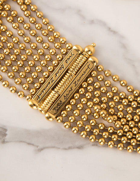 Yves Saint Laurent Vintage Golden Multistrand Ball Chain Necklace