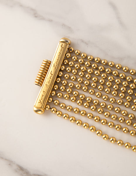 Yves Saint Laurent Vintage Golden Multistrand Ball Chain Bracelet