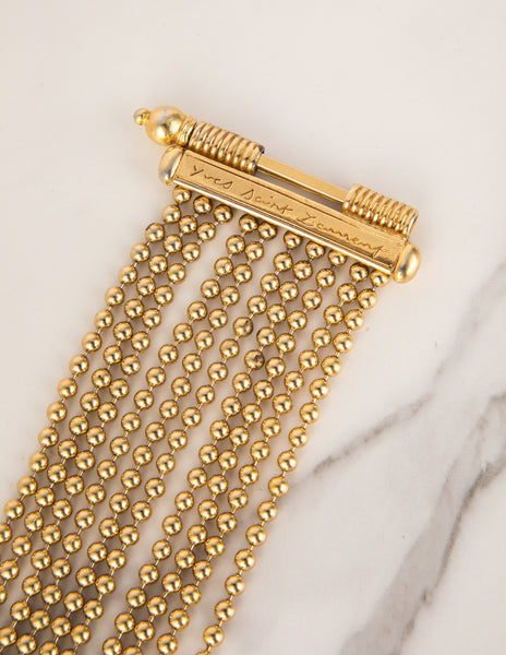 Yves Saint Laurent Vintage Golden Multistrand Ball Chain Bracelet