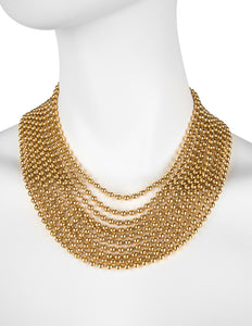 Yves Saint Laurent Vintage Golden Multistrand Ball Chain Necklace
