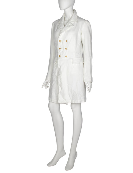 Comme des Garcons Vintage AW 2005 White Wrinkled Double Breasted Jacket